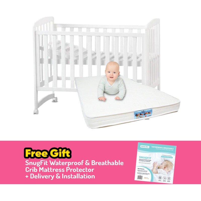 Palette Box Avant Garde 10-in-1 Baby Cot & Rocker + King Koil OrthoGuard 2 Dual Foam 4